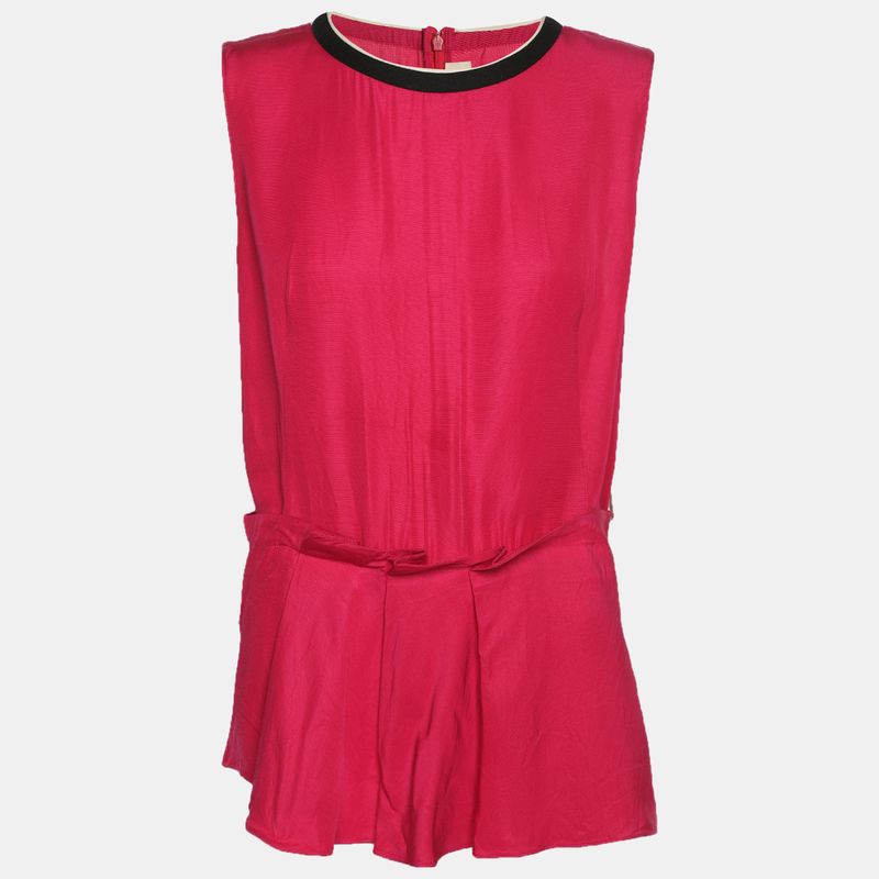Marni Pink Satin Pleated Tops M